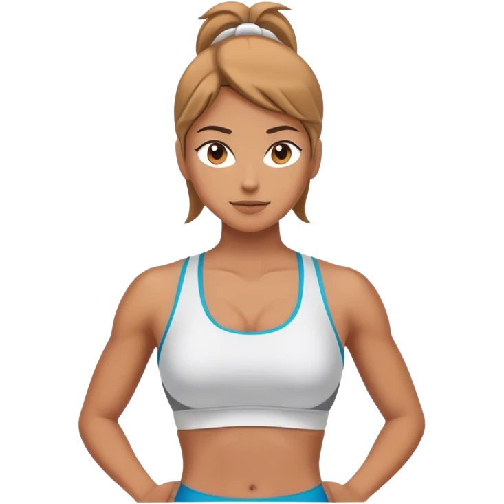 full upper body female front with sports bra emoji