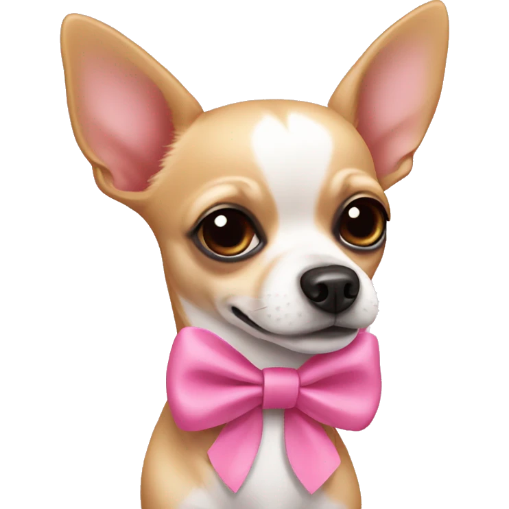 chihuahua wearing pink bow emoji
