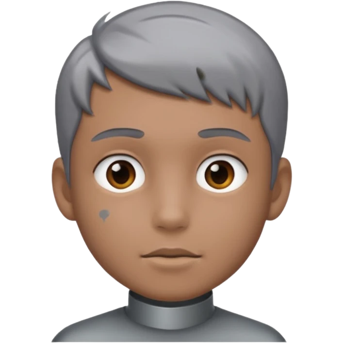 gray metal painted boy emoji