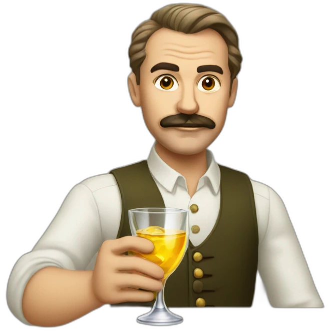 Joseph Staline with a glass of vodka in his hand emoji