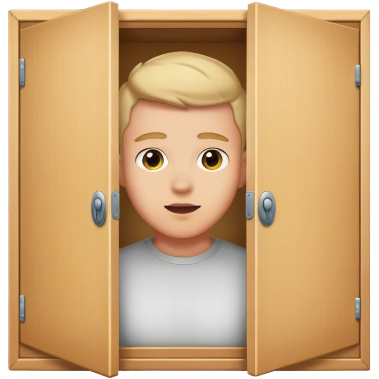 A gay man peeking out of a closet emoji