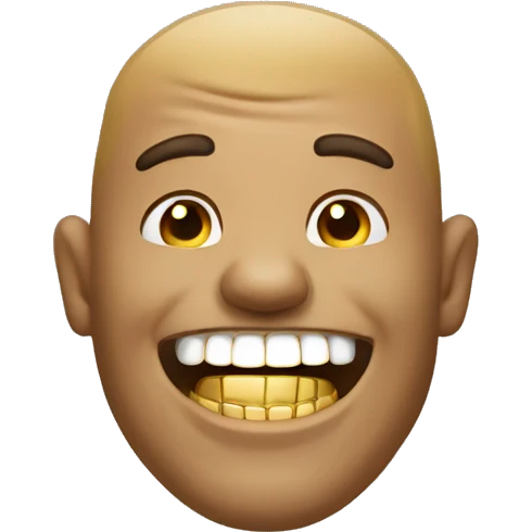 Man with gold teeth smiling emoji