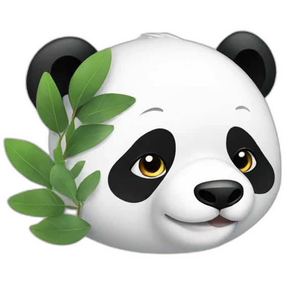 Panda chewing eucalyptus emoji