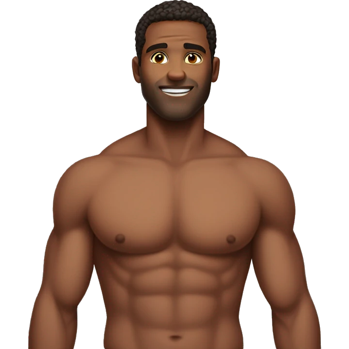 A shirtless handsome guy. Not nsfw emoji