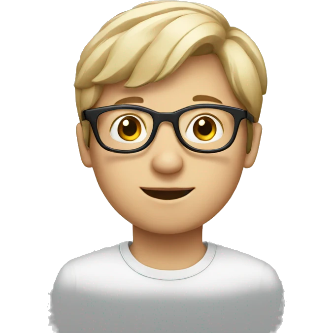 a white european boy wearing glasses emoji