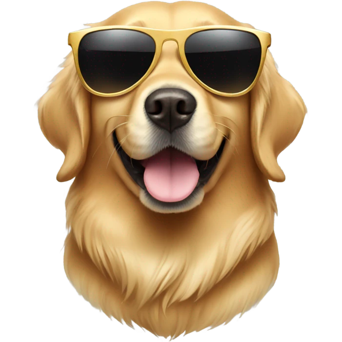 Golden retriever wearing sun glasses emoji