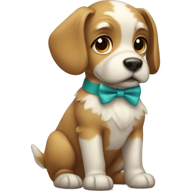  dog wearing a bow emoji