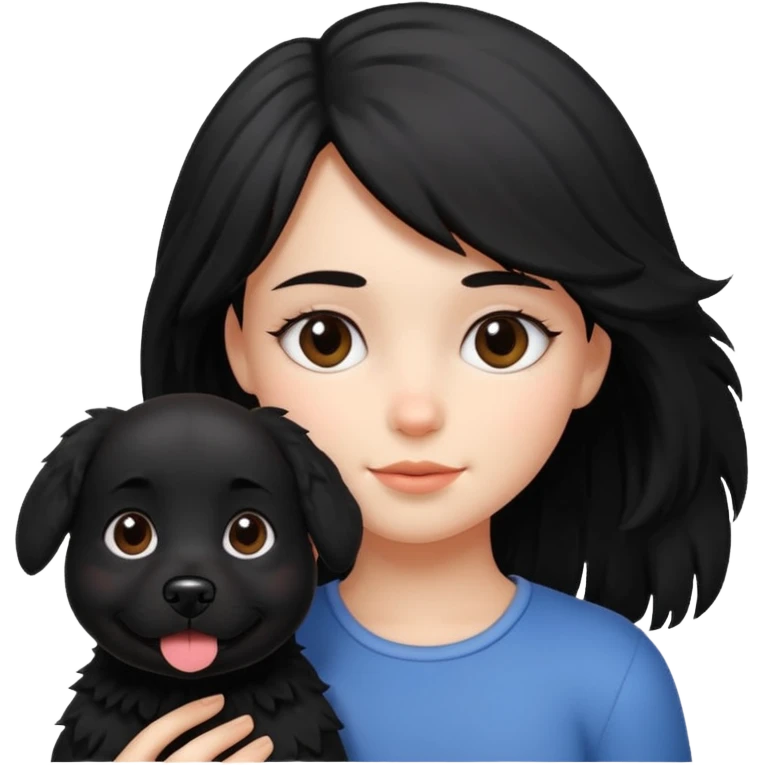 Girl with dog black emoji