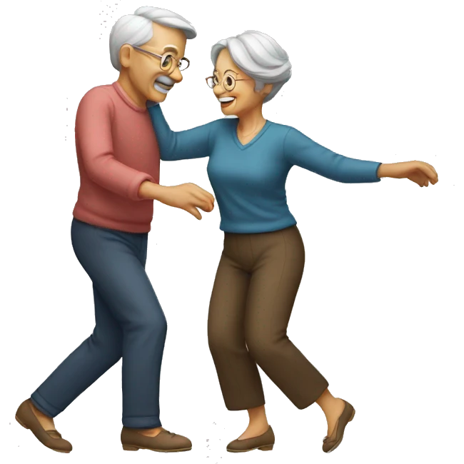 Old couple dancing emoji