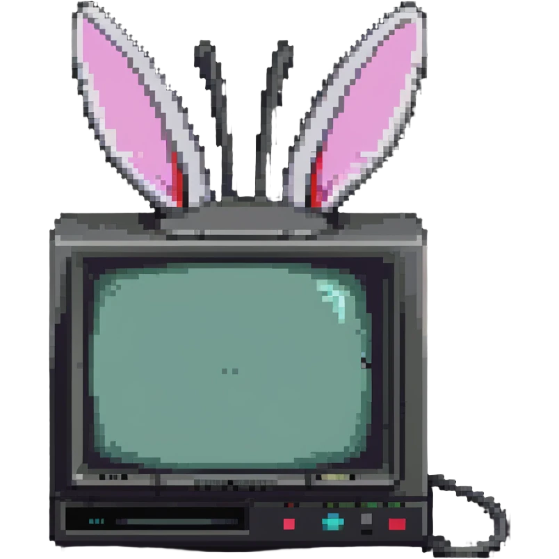 1980s Sony CRT TV with rabbit ears antenna emoji
