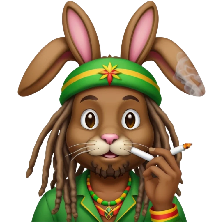 rasta easter bunny smoking emoji