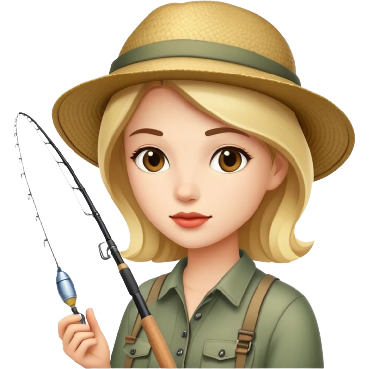 一个小美女在钓鱼 emoji