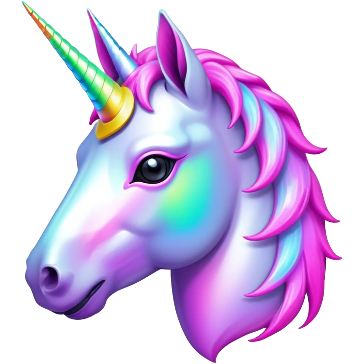 Vaporwave cyber punk unicorn emoji