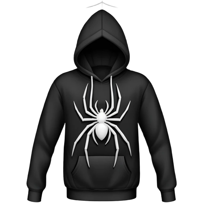 black hoodie with a spider web with no spider on it emoji