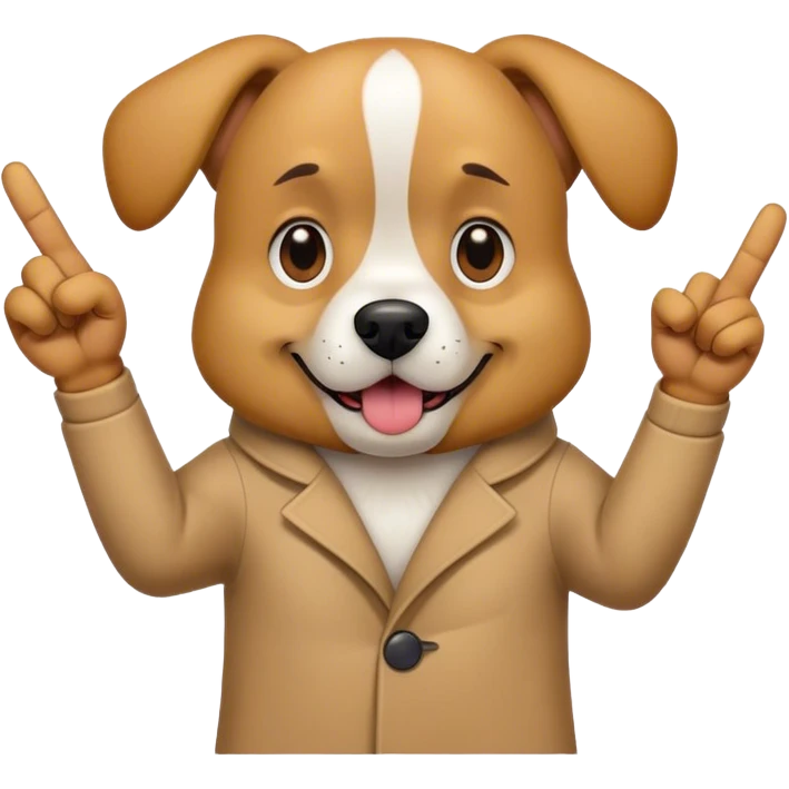 Dog with middle fingers up smirking  emoji