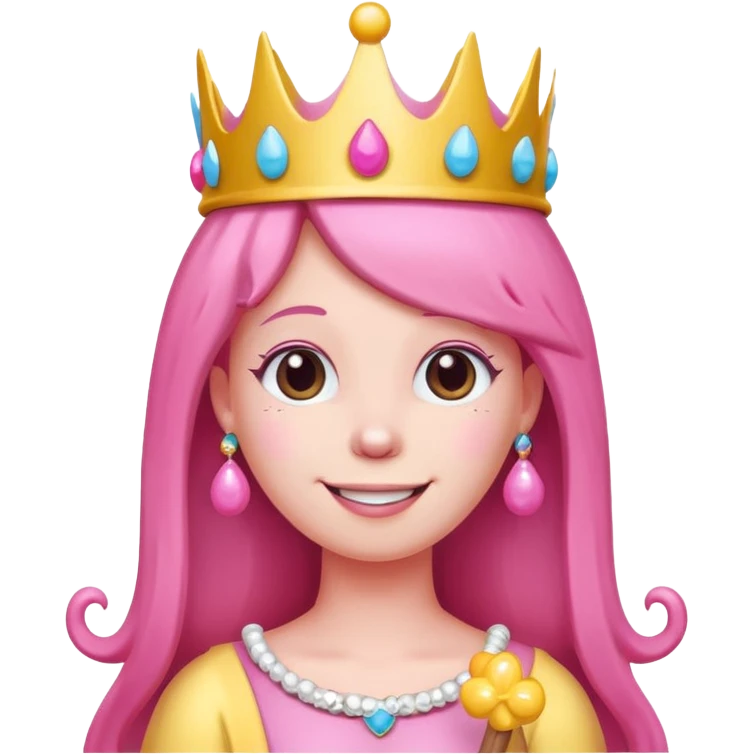 happy earringed princess bubblegum with candy crown emoji