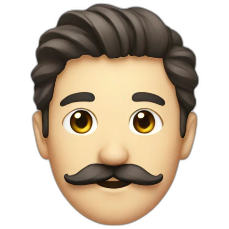 streamer with moustache emoji