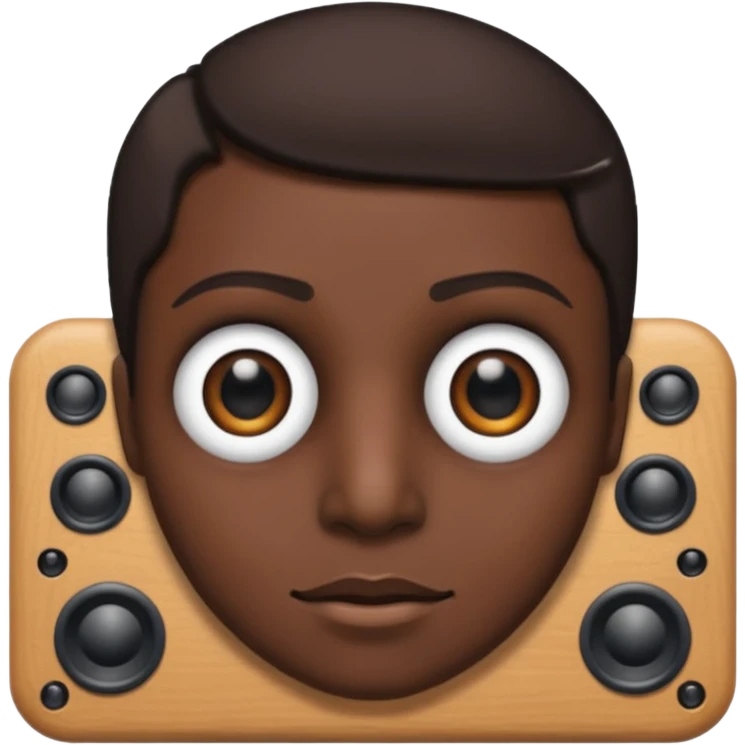 a speaker with eyes Black and buttons emoji