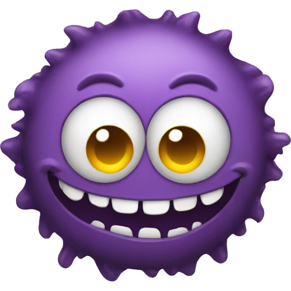 A round monster with one eye smiling emoji