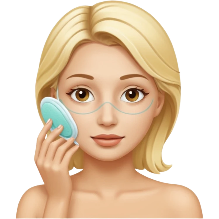 Блондинка делает маску спа emoji