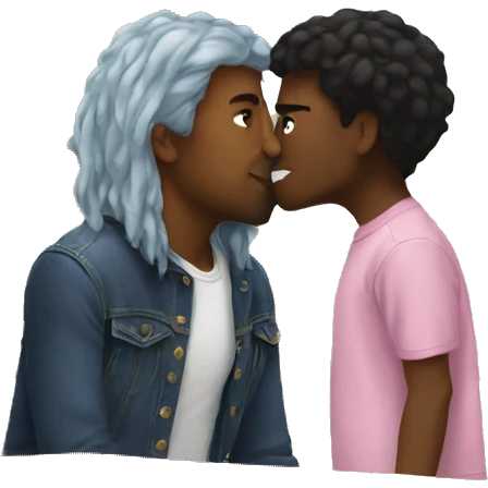 Two best friends in a room they might kiss emoji