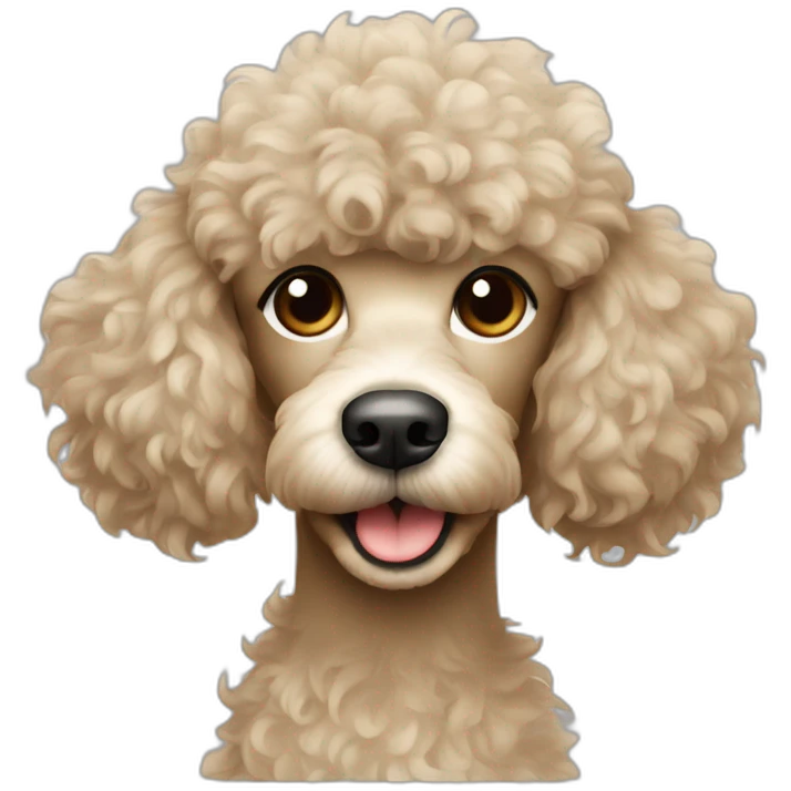 Beige poodle with messy hair emoji