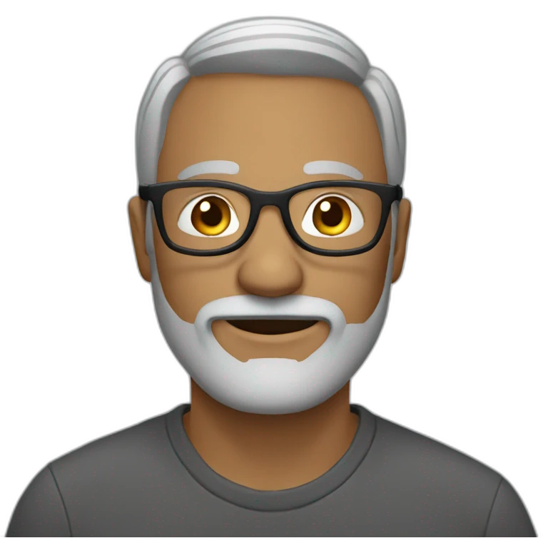 mid size man short grey beard glasses emoji