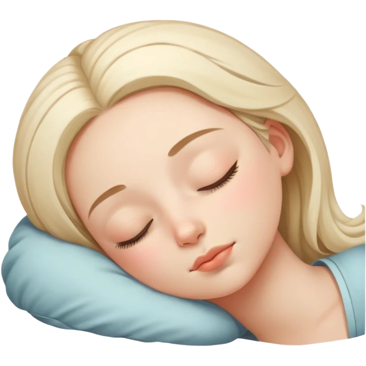 sleeping girl with closed eyes peaceful expression emoji
