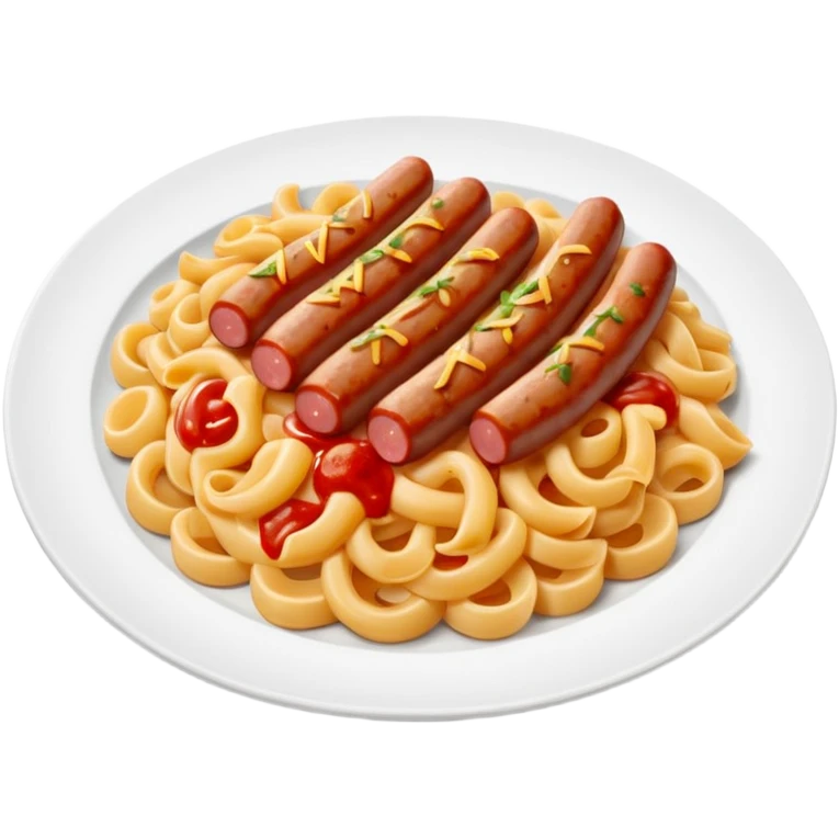 Makaroner med korv och ketchup emoji