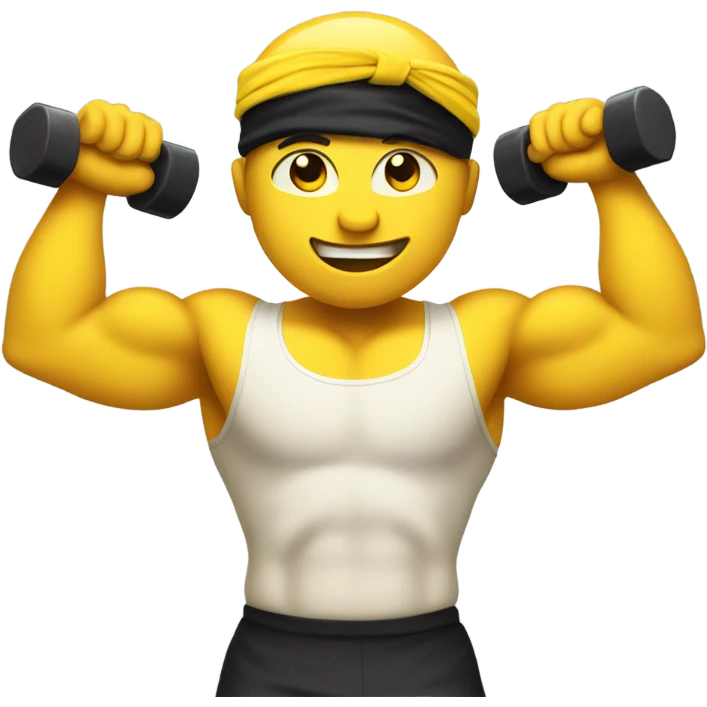 Yellow round emoji working out  emoji