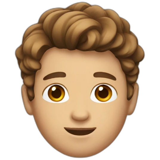 a men with wavy short brown hair emoji