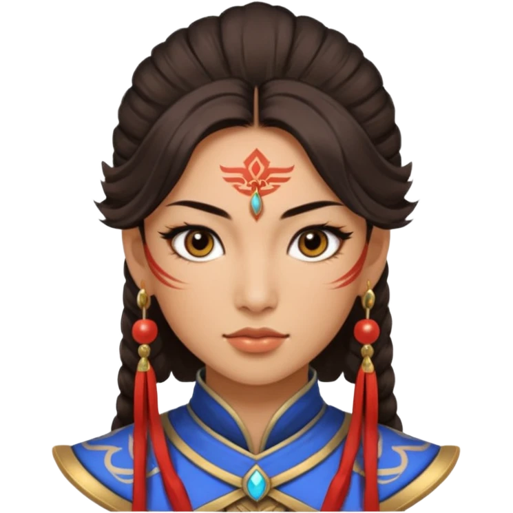 ESO female Chinese warrior with lashes and earrings emoji