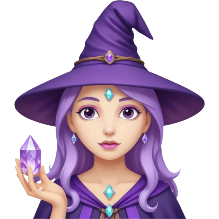 Purple Pastel Witch With Quartz Crystals emoji