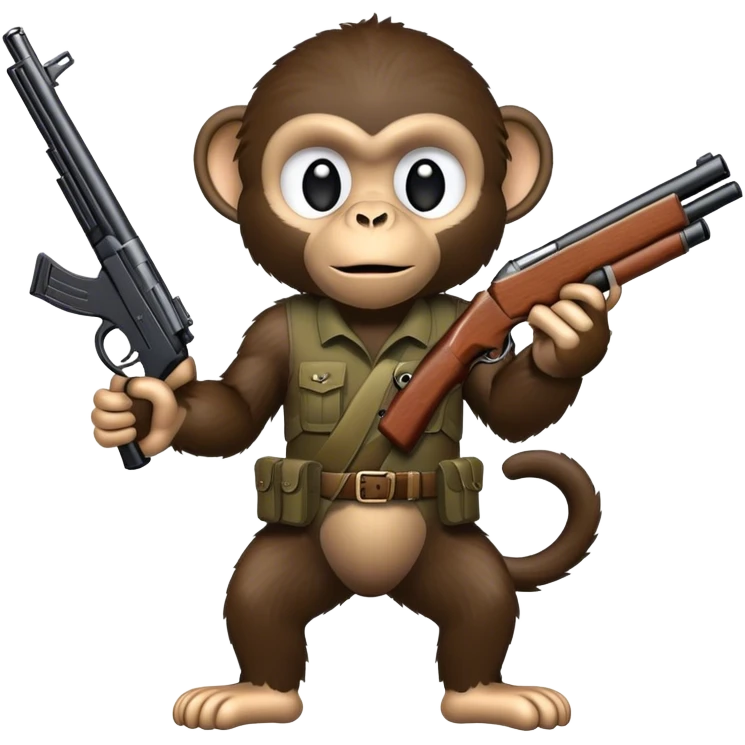 Black Monkey with shotgun emoji