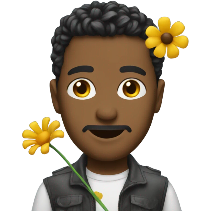 We throw flowers at him emoji