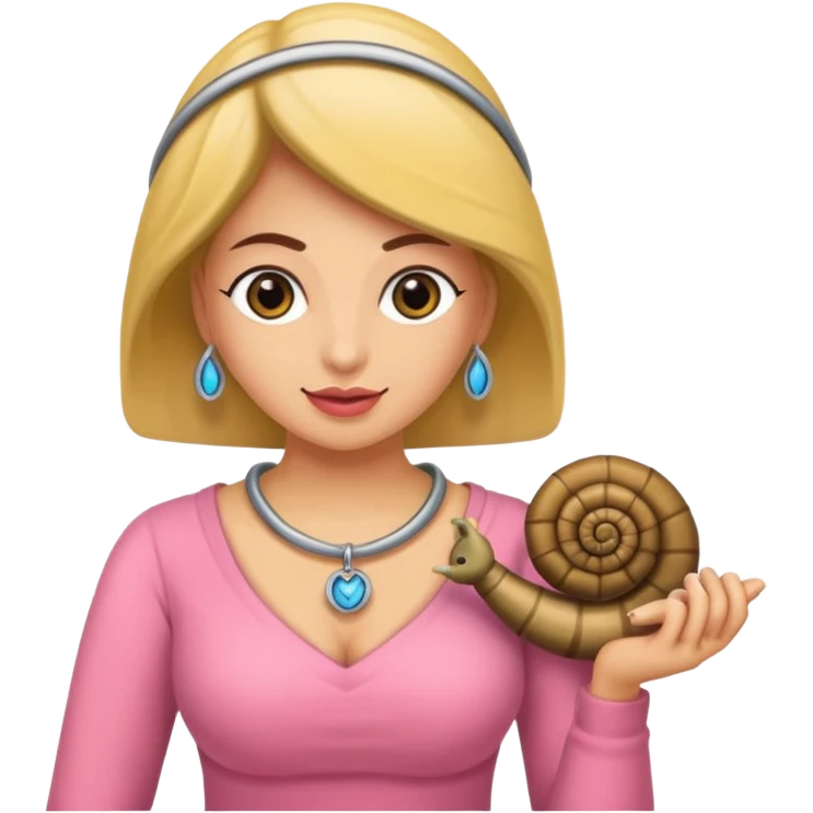 Rosa mujer comprando collares de caracol emoji