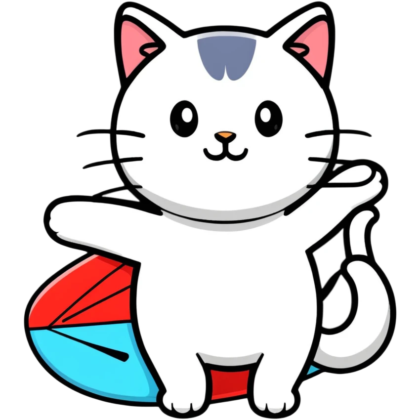 Gato con el signo de surf en la mano  emoji