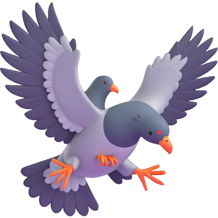 angry pigeon dive bombing emoji