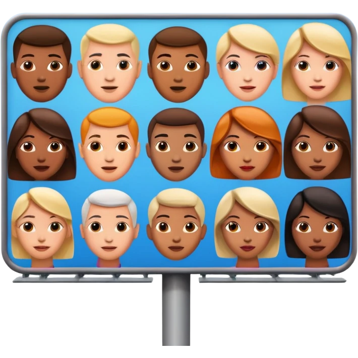 billboard advertising with famous people on it emoji