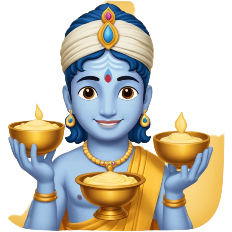 Lord Krishna with butter pot emoji