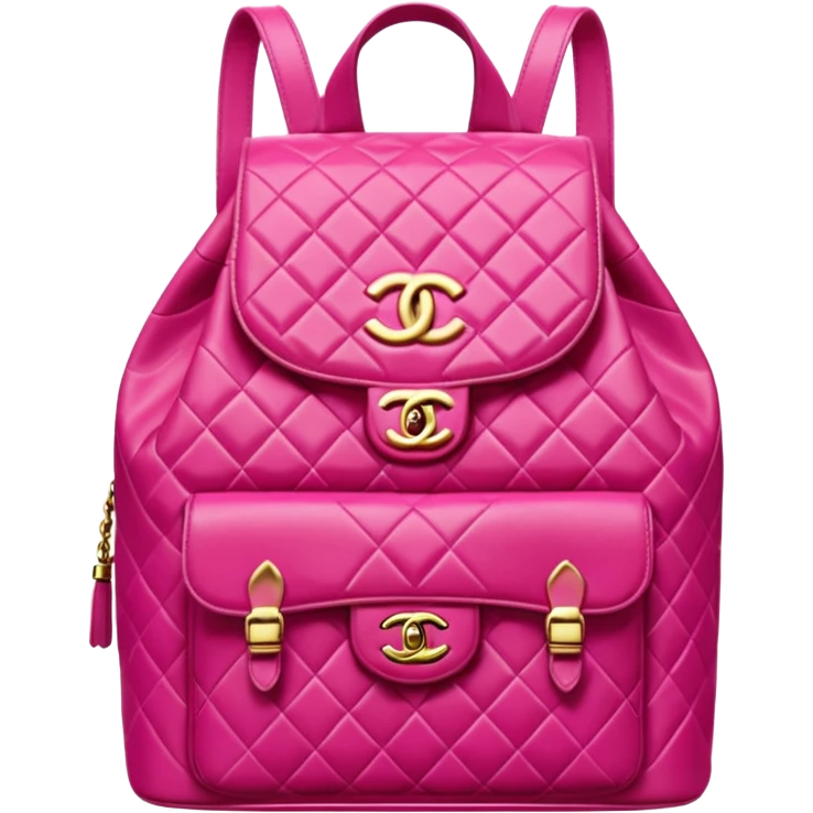 chanel pink backpack gold hardware emoji