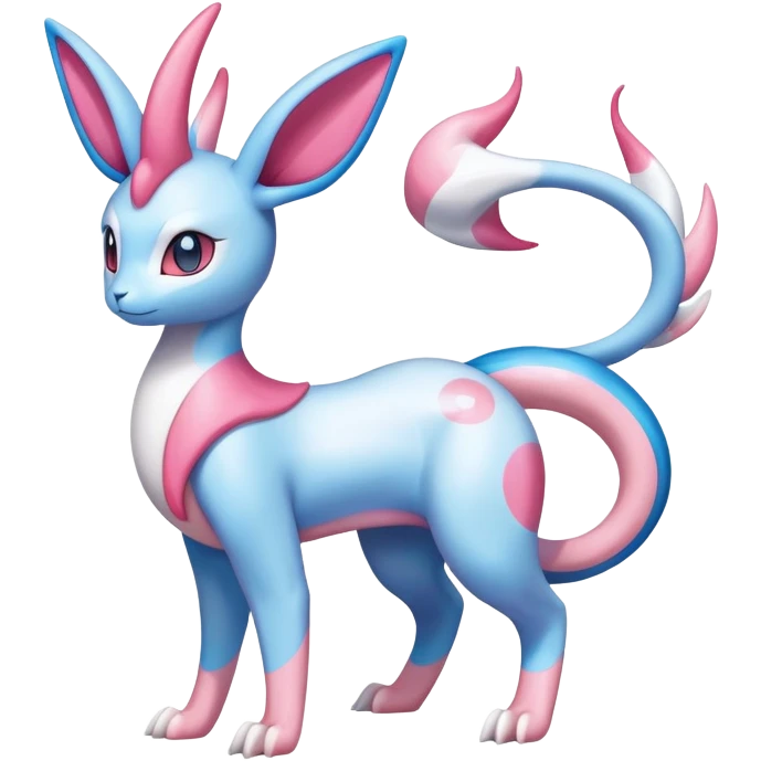 Sylveon-Dragonair-Fakémon-hybrid-creature (full body)  emoji