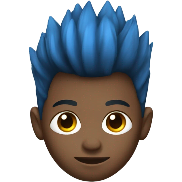 Mohawk blue boy in black emoji