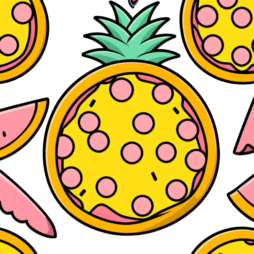hawaiian pizza with pineapple and ham emoji