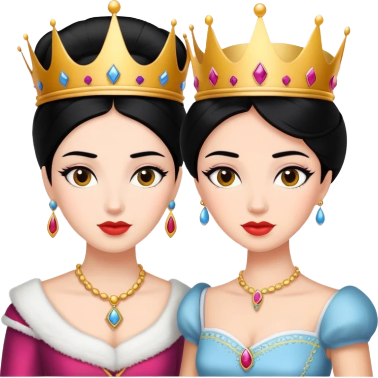 two queen with black long haor emoji