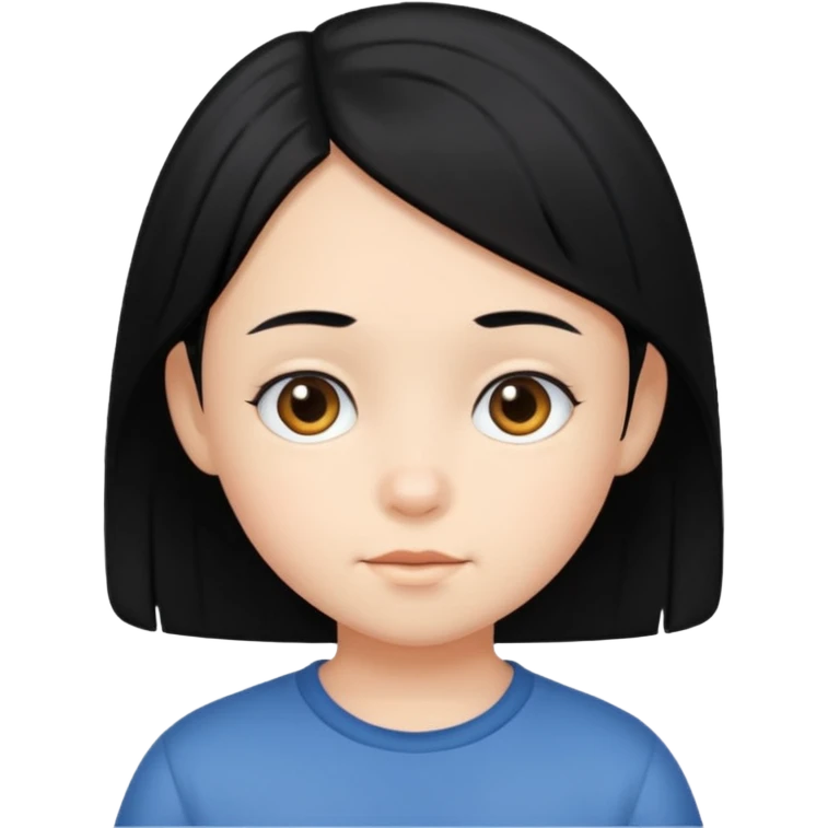 black hair child emoji
