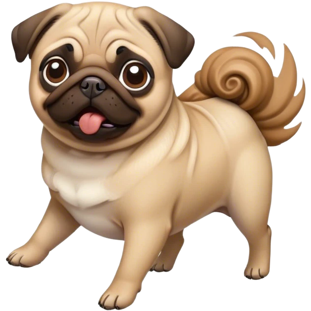 Pug being blown away emoji