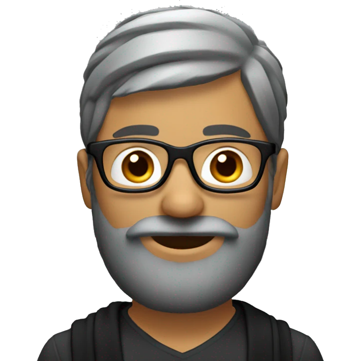 groom with black scarf on head black glasses and ginger and grey long straight beard  emoji