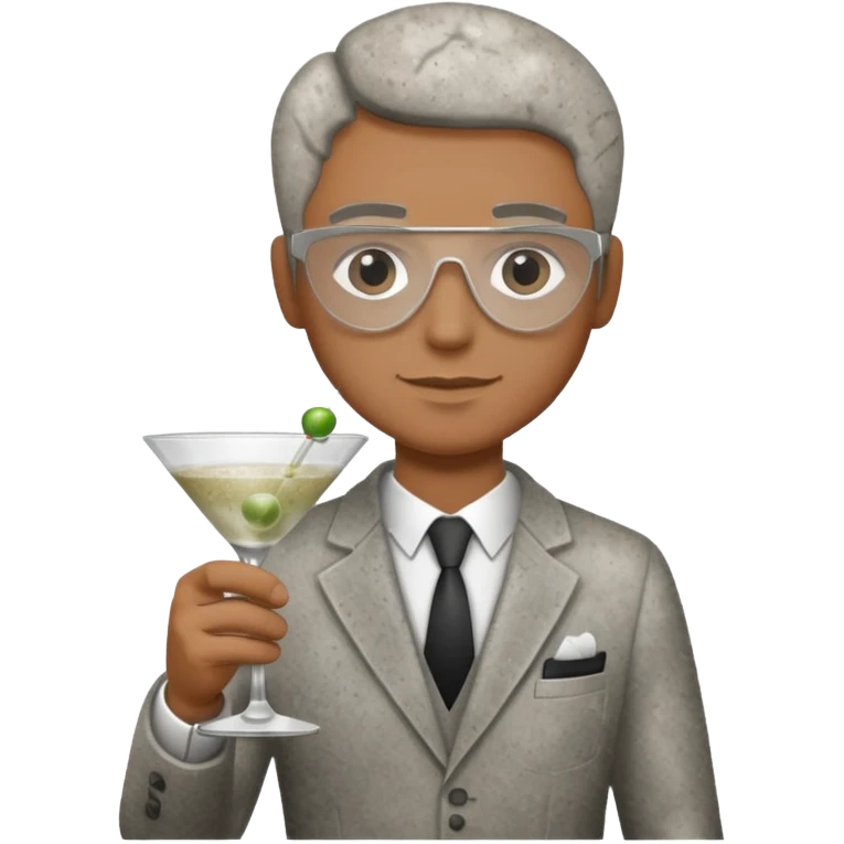 a pile of dust holding a martini emoji