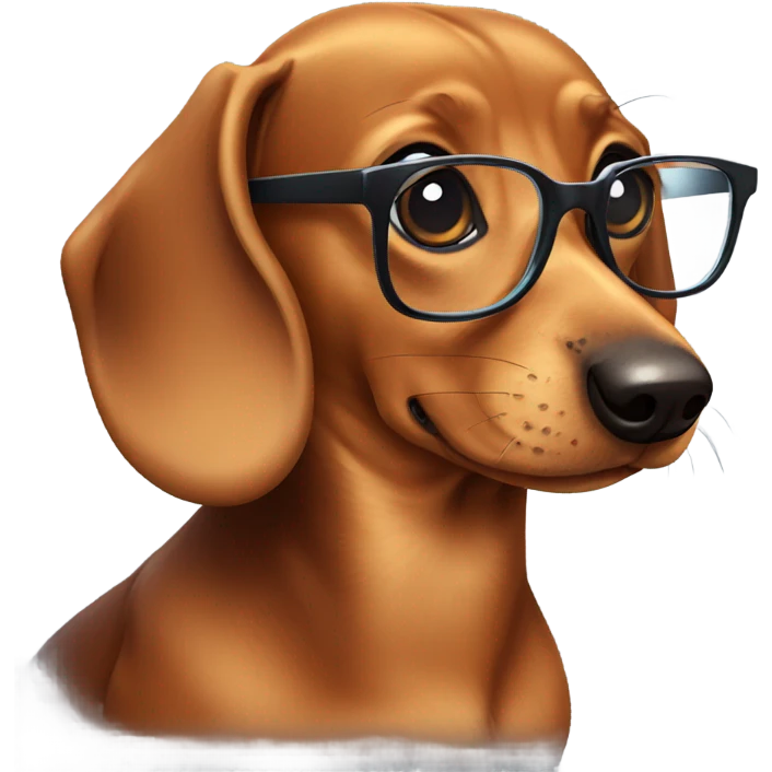 Dachshund with glasses emoji